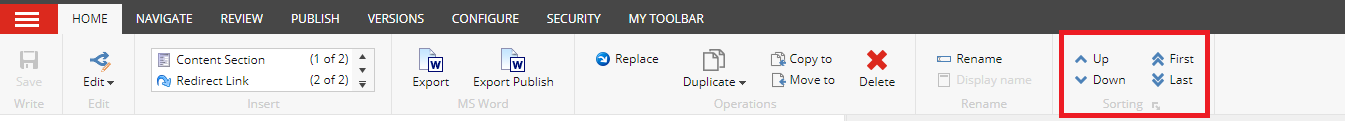 SmartCatalog Sorting Buttons
