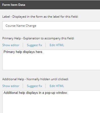 Form field modifications