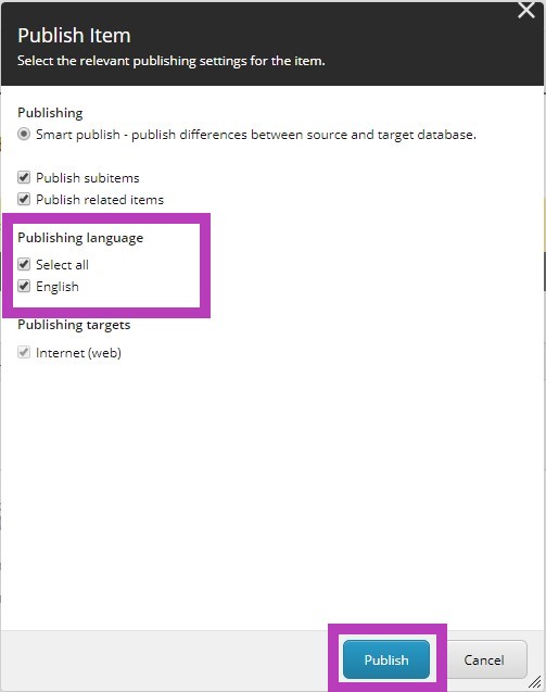 Publish Item English-Publish