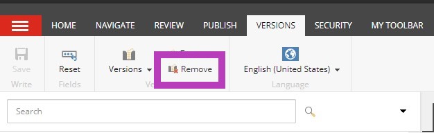 Remove Version Button