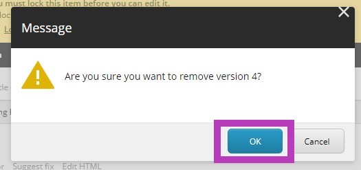 Remove Version Popup