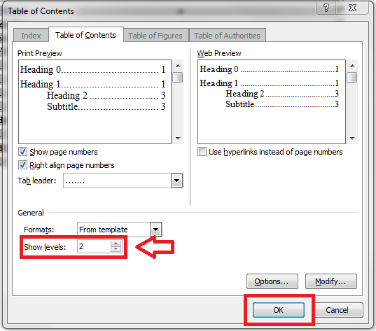 Word_Table of Contents_Add Levels