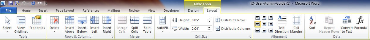 Word_Table Tools_Layout Tab