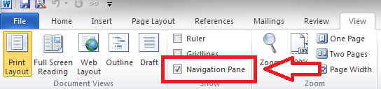 Word_Navigation Checkbox